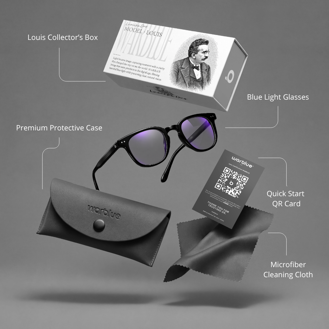 Collector's Box Louis z etui ochronnym, kartą QR i ściereczką z mikrofibry – czarna oprawka