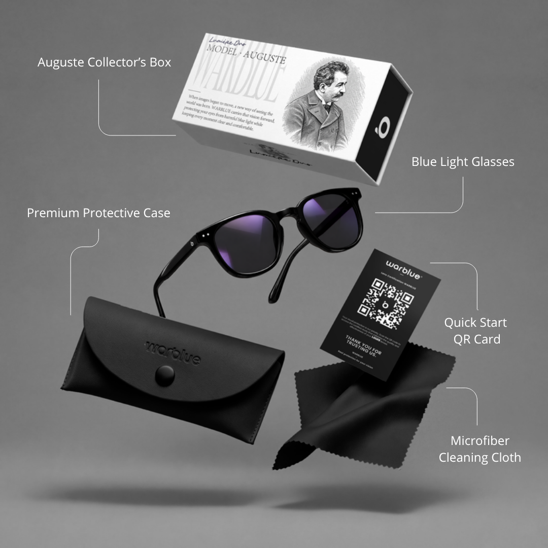Collector's Box Auguste z etui ochronnym, kartą QR i ściereczką z mikrofibry – czarna oprawka