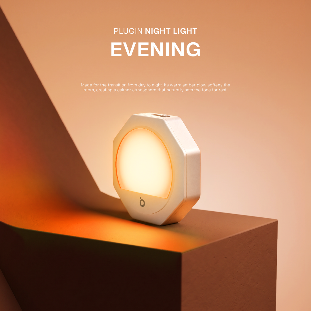 Plug-in Amber Night Light – White Frame