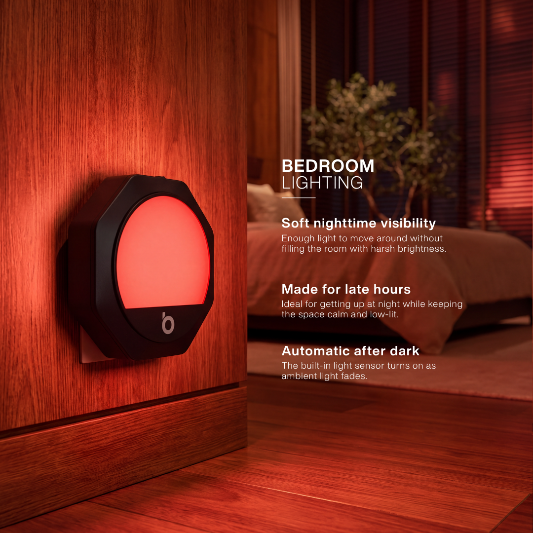 Plug-in Red Night Light – Black Frame