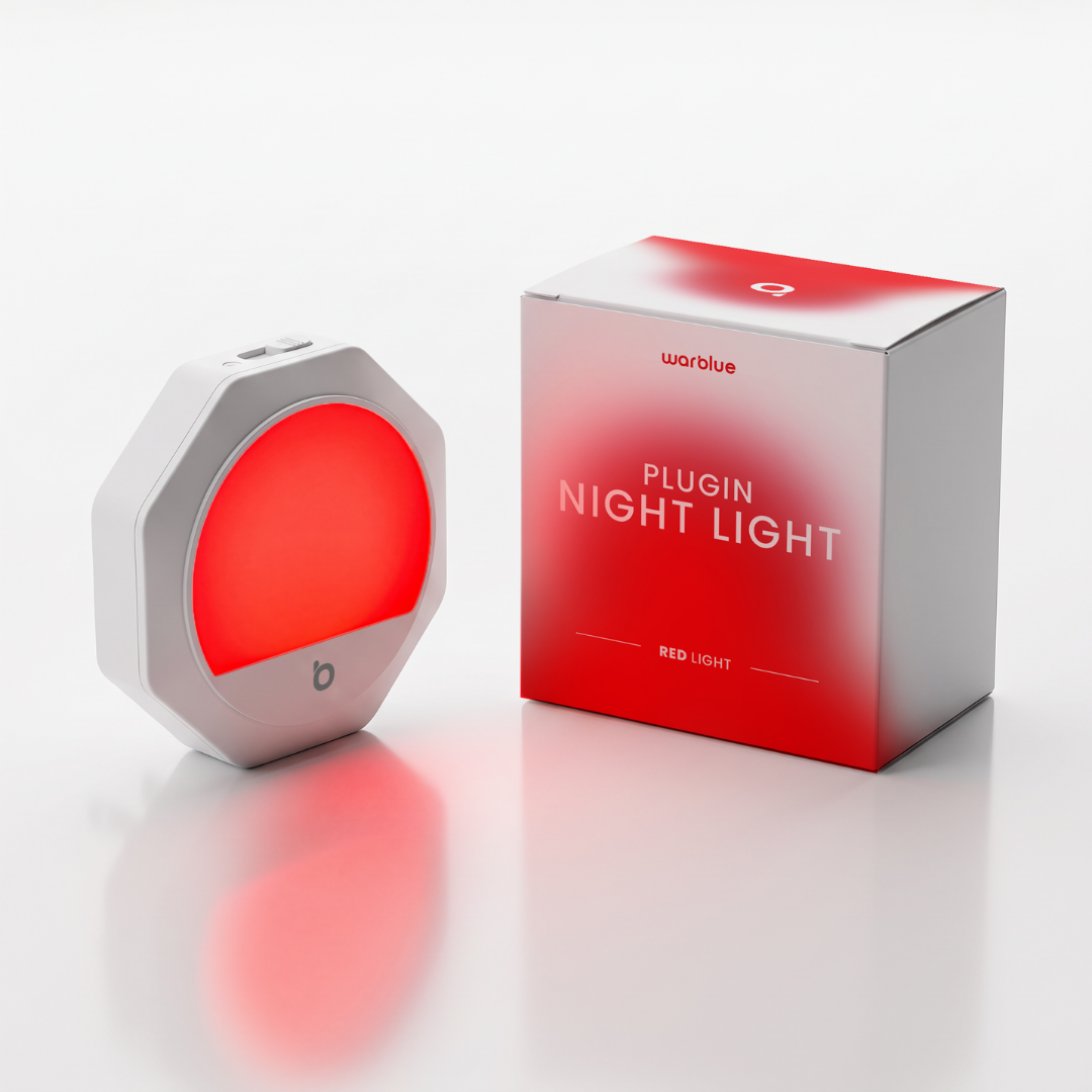 Plug-in Red Night Light – White Frame
